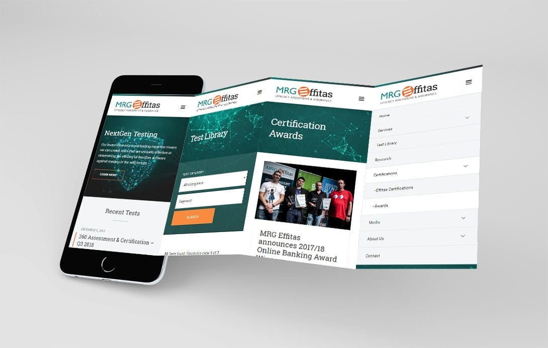 MRG Effitas' responsive website