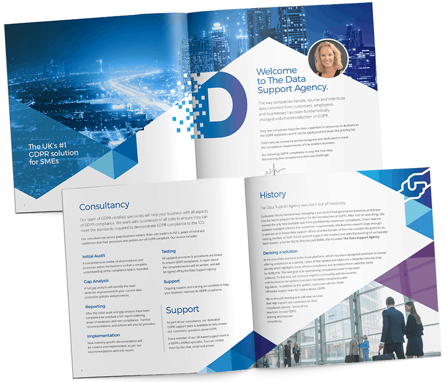 The Data Support Agency brochure interior